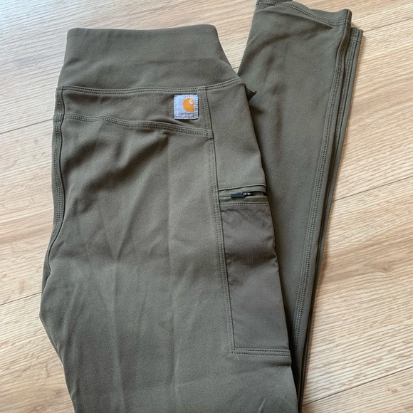 Carhartt Pants - Carhartt Dark Olive Fitted Leggings